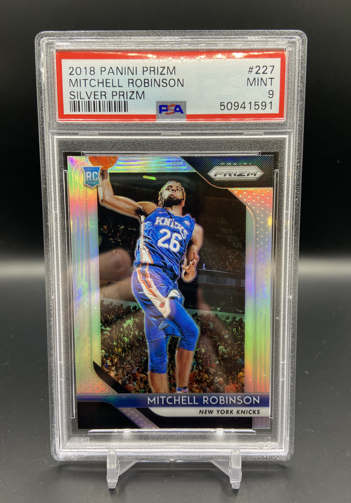 2018-19 Panini Prizm Mitchell Robinson SILVER PRIZM Rookie #227 RC PSA 9 Mint