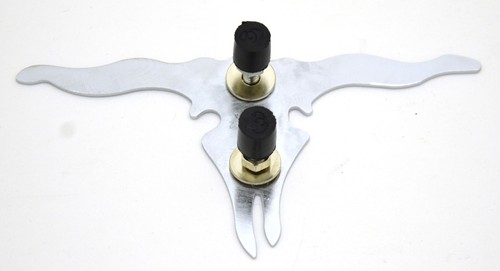GG Cut Out Longhorn Skull Mini Emblem 6 5/8" x 3 1/4" Chrome 2 Stud Mount #90222 - Picture 2 of 7