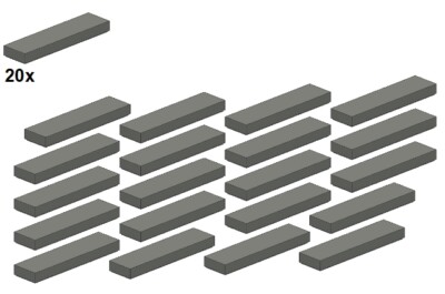 LEGO  - Smooth Parts - Darkbluishgray - 2431-09 - 1x4 (20Stk) - Fliese - Dunkelg