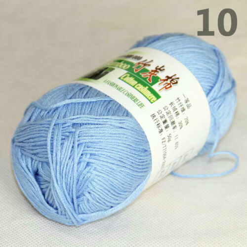 Sale 1SkeinsX50g Soft Bamboo Cotton Baby Wrap Rugs Hand Knitting Crochet Yarn 10