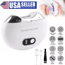 Safety Electric Automatic Nail Clippers Toe Thick Nails Cutter Pedicure White