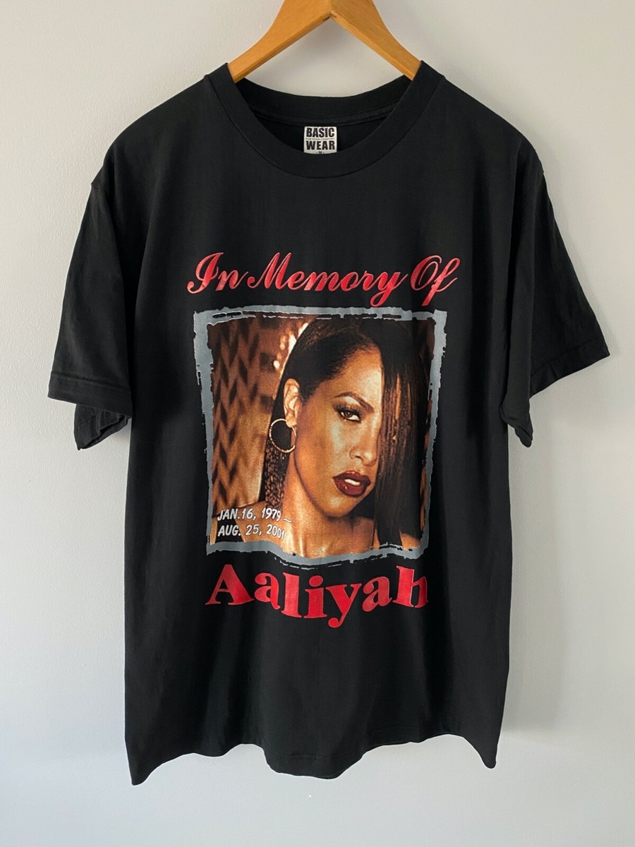 Vtg Aaliyah Memorial Try Again Double Sided T-shirt R&B Rap