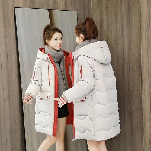 Winter Women Long Parka Jacket Hooded Thick Overcoat Warm Puffer Coat Outerwear - Picture 37 of 38