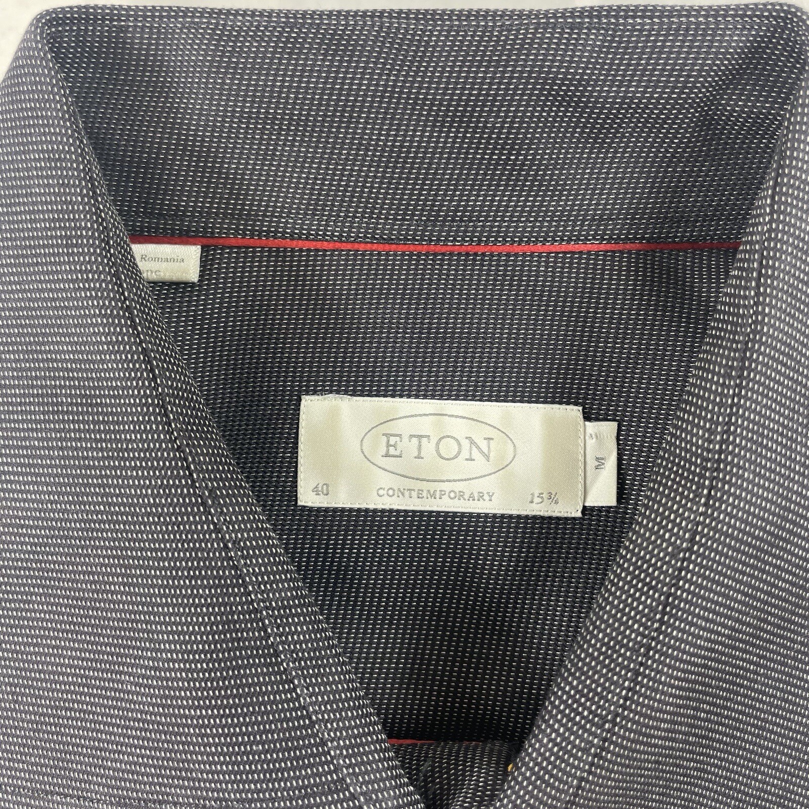 ETON Contemporary Dark Gray Patterned ButtoN Fron… - image 4