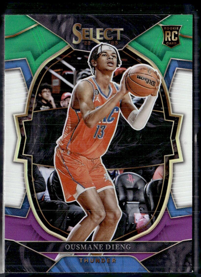 2022-23 Panini Select #76 Ousmane Dieng Green White Purple Prizms Rookie Thunder