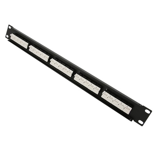 RJ11 Through Coupler 25 Ports Gold Plated Pin CAT3 Patch Panel 19in Rack Cab