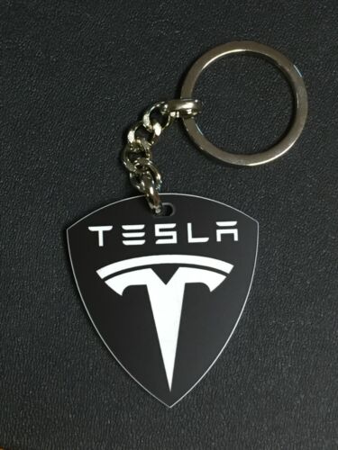 Portachiavi plexiglass NERO-BIANCO Tesla riproduzione artigianale - Foto 1 di 1
