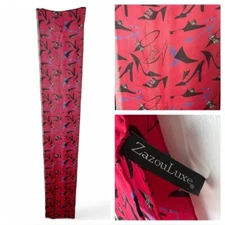 Zanzou Luxe - Women's Red Silk Scarf Shoe Print Neckerchief Red Hat Society