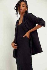 Free People A Winning Combo Midi Slip Dress & Blazer Set Black Large RRP $128