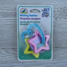 Vintage Baby Teether - 1997 SANITOY - Nursery Needs Toy Klicking New In Package!