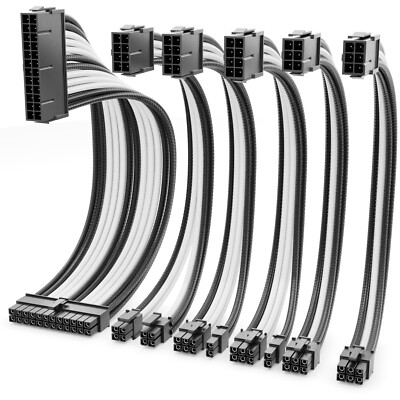 PC Netzteil Kabel Set 6-Teilig Kabelmanagement 30cm Computer Motherboard PCI ATX