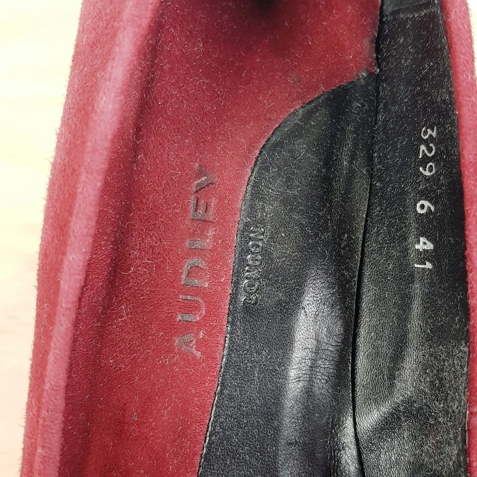 [Cuero AUDLEY] Sandalias de cuña de cuero borgoña para mujer Zapatos | Talla 41 EUR Foto 4 de 4