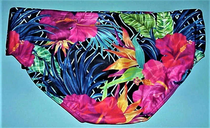 A RARE NEW STOCK, MEN'S TROPICAL FLORAL SWIM, DIVE, WATER POLO BRIEF SIZE  38-42 - Image 2 of 4