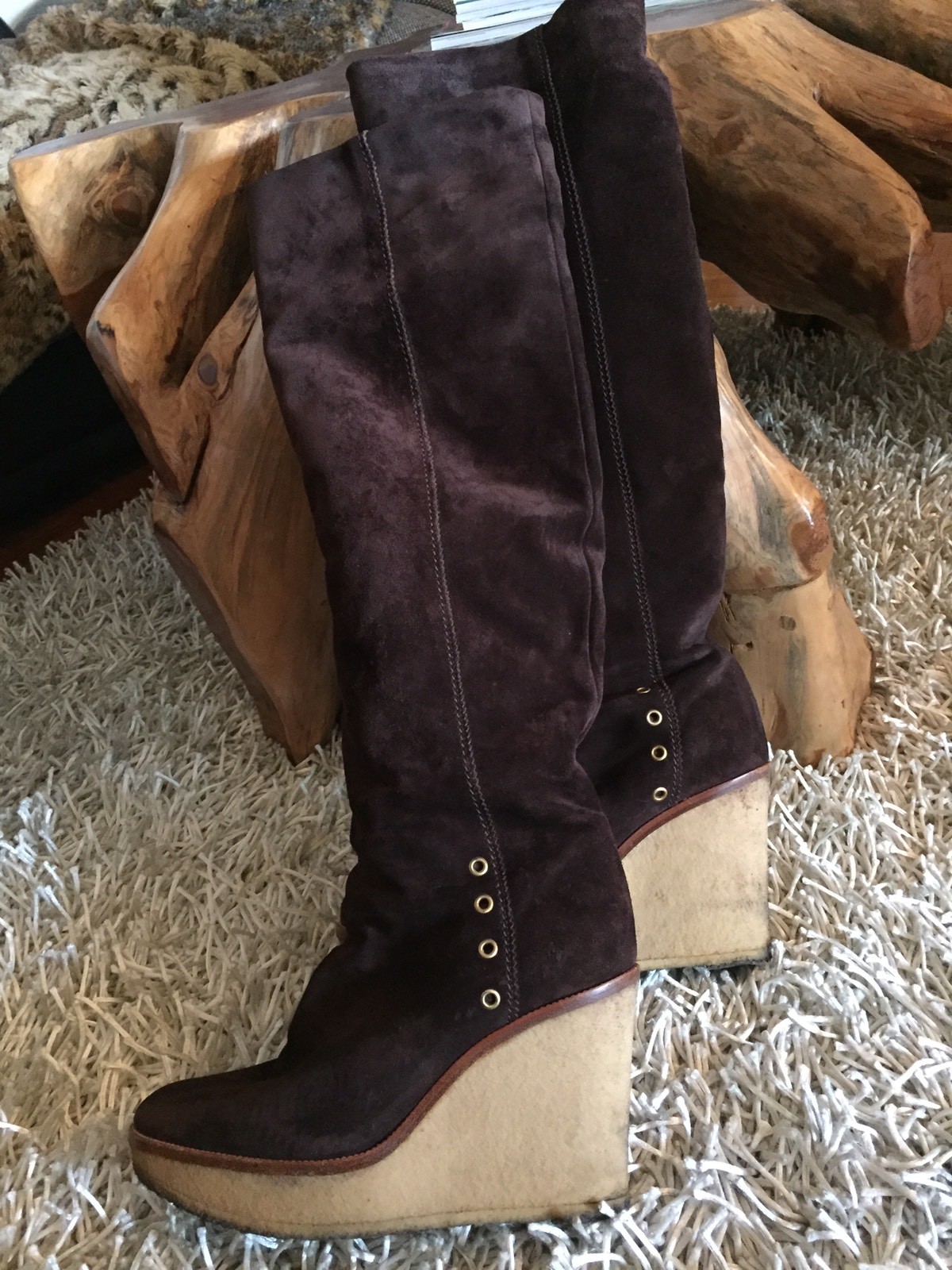 SAINT LAURENT Stivali overknee pelliccia di agnello di YvesSaintLaurent taglia 41 (40 40 5) TOP