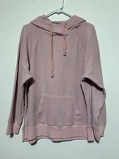 Victorias Secret Pink Women Size M Pink Cotton Fuzzy Pullover Hoodie
