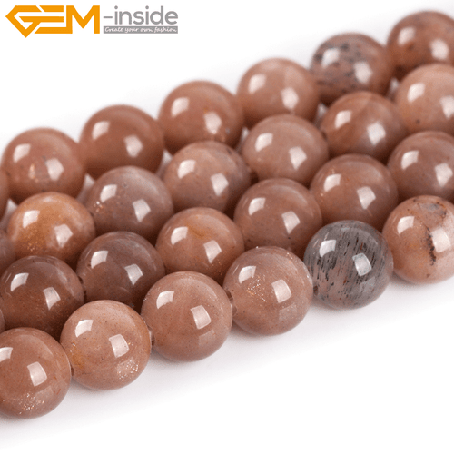Natural Sunstone Round Loose Beads 15" Big Hole Stone Beads Jewelry Making Craft - Picture 21 of 34