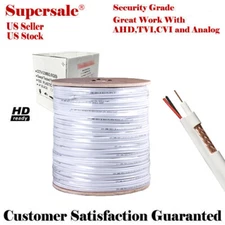 Rg59 CCTV Security Camera Siamese 500ft 1000ft Cable 20AWG+18/2 Bulk Wire