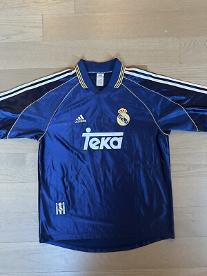 ORIGINAL REAL MADRID THIRD 1998 1999 ADIDAS TEKA FOOTBALL SHIRT