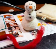 Needle Felting Kit Snowman Felt  Tools Perfect for Beginners Super Easy Kit