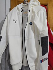 Puma BMW M Motorsport White Hoodie Full Zip Sweat Jacket Men's Size Small