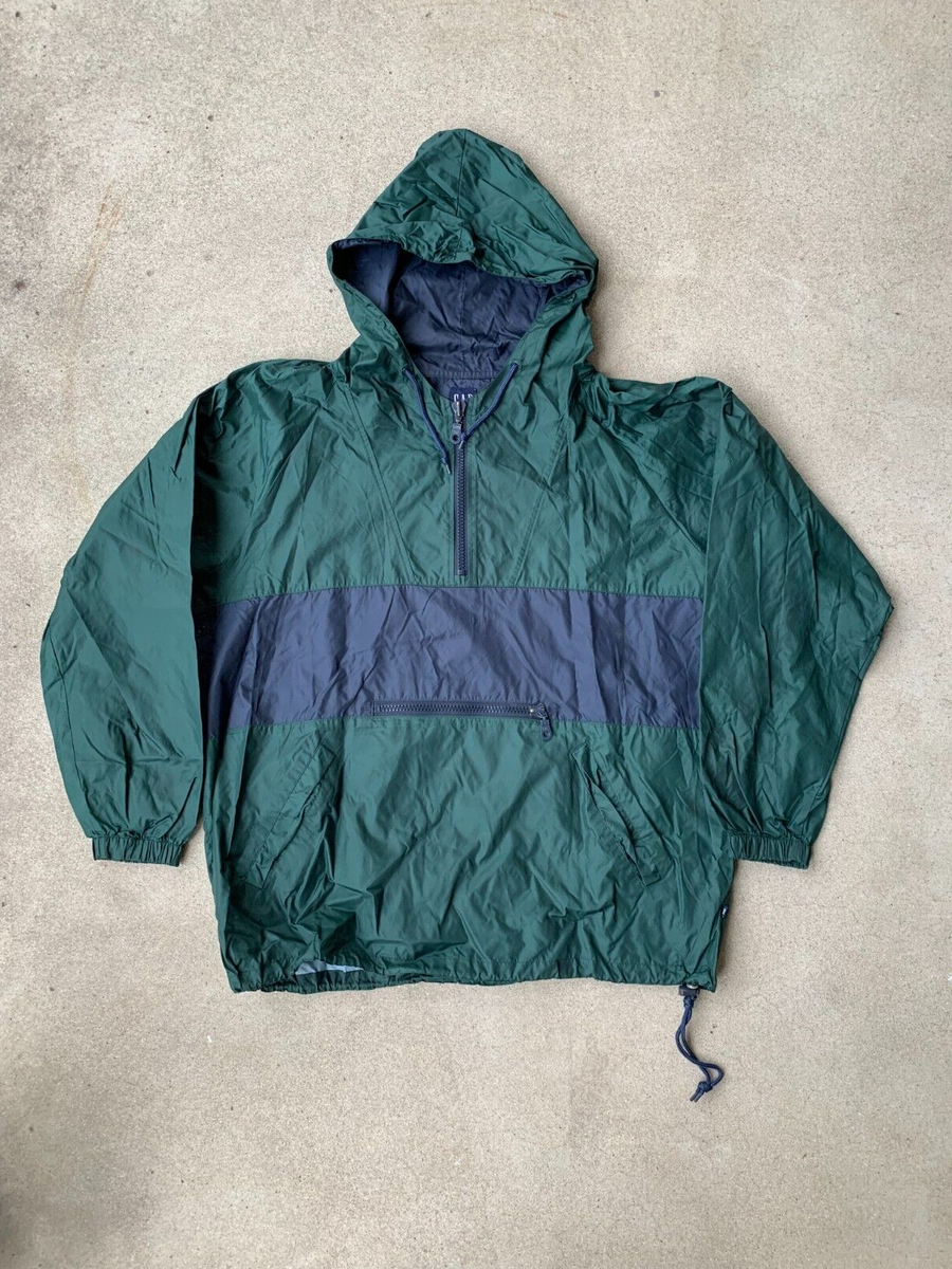 Vintage 90's GAP Pullover 1/4 Zip Anorak Windbreaker Spellout Size