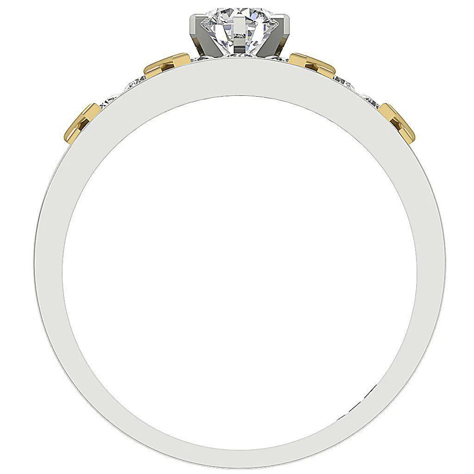 10K Two-Tone Gold Bridal Ring Set For Women VS F 0.90 Carat Lab Grown Diamond - Image 3 of 4