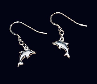 Sterling Silber Delfin Ohrringe nagelneu baumelnd 1/2'' siehe Fotos und lesen