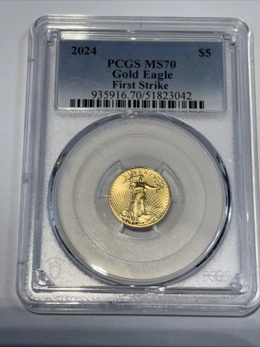 2024 $5 American Gold Eagle PCGS MS70 Blue Label￼First Strike 👊🏻😎👍