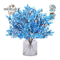 KüNstliche Blumen 12 StüCk Schleierkraut Gypsophila Blau FüR Hochzeit