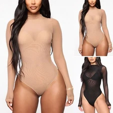 Women Sexy See Through Bodysuit Leotard  for LINGERIE Thongs Sheer Jumpsuits
