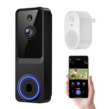 Tuflorexa 1080p Wireless Wi-Fi Video Doorbell Camera with Smart Human Detecti...