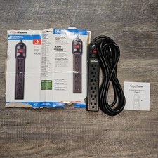 CyberPower CSB6012 Essential Surge Protector 1200J 125V 6 Outlet 12ft Cord...NEW