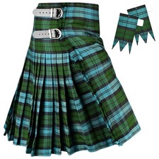 Kilt for Men I Scottish Tartan Kilt Polyviscose 8 Yard Traditional Mens Kilt