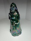 Vintage Fenton Iridescent Spruce Green Carnival Glass Santa Clause 8”, MINT — photo 3