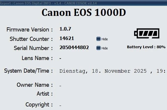 Canon 1000D mit Canon EF-S 18-55mm / Nur 14600 Auslösg. / Getestet TOP - Bild 2 von 2