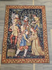 57.5" x 42.5" Goblys French Tapestry of a Medieval Wine Making Scene -Wall Hang