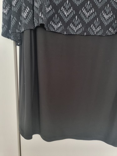 RÖMER schwarz Glitzer verziert Kontrast Kleid Größe 26/28 BRANDNEU MIT ETIKETT - Bild 3 von 22