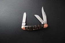 Rough Ryder Sowbelly Folding Knife Copper Swirl Handle and Copper Bolsters New