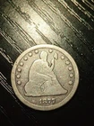 1877-CC Seated Liberty Quarter. Good plus. Nice. No reserve.