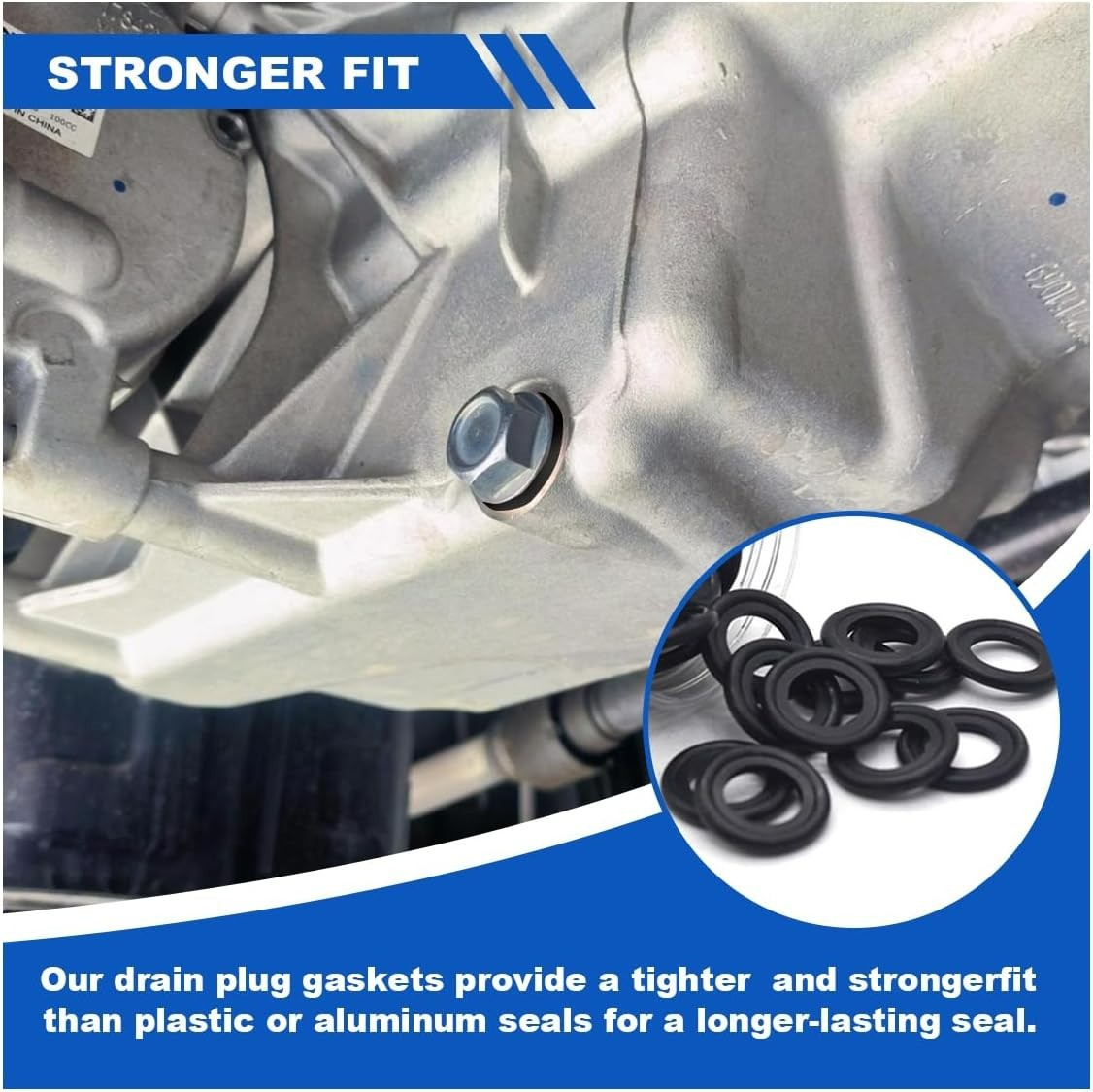 10PCS Oil Drain Plug Gasket, Rubber Car Sealing Gasket, M12 Crush Washer Repl...
