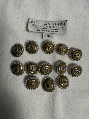 #ad #ad Lot of 12 ST. JOHN Replacement Buttons by Marie Gray Gold and Shiny Silver $46.75