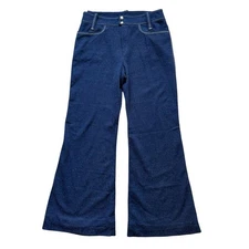 Source Unknown Vintage 70s Dark Blue Flare Pants Size S Disco Retro Bell Bottoms