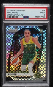 2024 Panini Prizm WNBA Checkerboard Prizm Nika Muhl #75 PSA 9 MINT Rookie RC