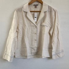J. Crew cotton Linen Pajama Top Small Ivory