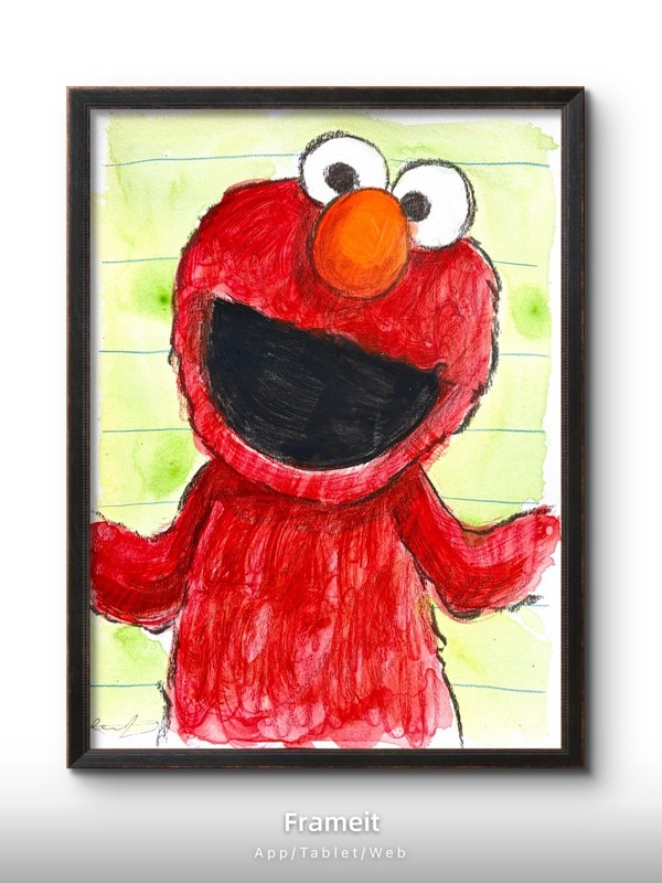 Original Elmo 1 Painting By Alannah Dyer- Acrylic 9x12 in. Sesame Street Kids