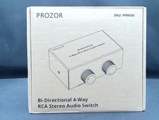 PROZOR Bi-Directional Splitter-RCA Switch 4 Way Stereo Audio
