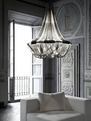 Soscik Chandelier by Nicolas Terzani. Nickle Finish. (Each item costs $28,000)