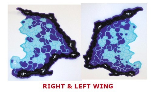 LEGO 70356 - Plastic Wings w/ Black Rock Limbs Purple/Blue Electrified Membranes