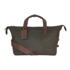 RARA BORSA BARBOUR ISLINGTON CERA COTONE HOLDALL oliva tracolla viaggio weekend NUOVA CON ETICHETTE