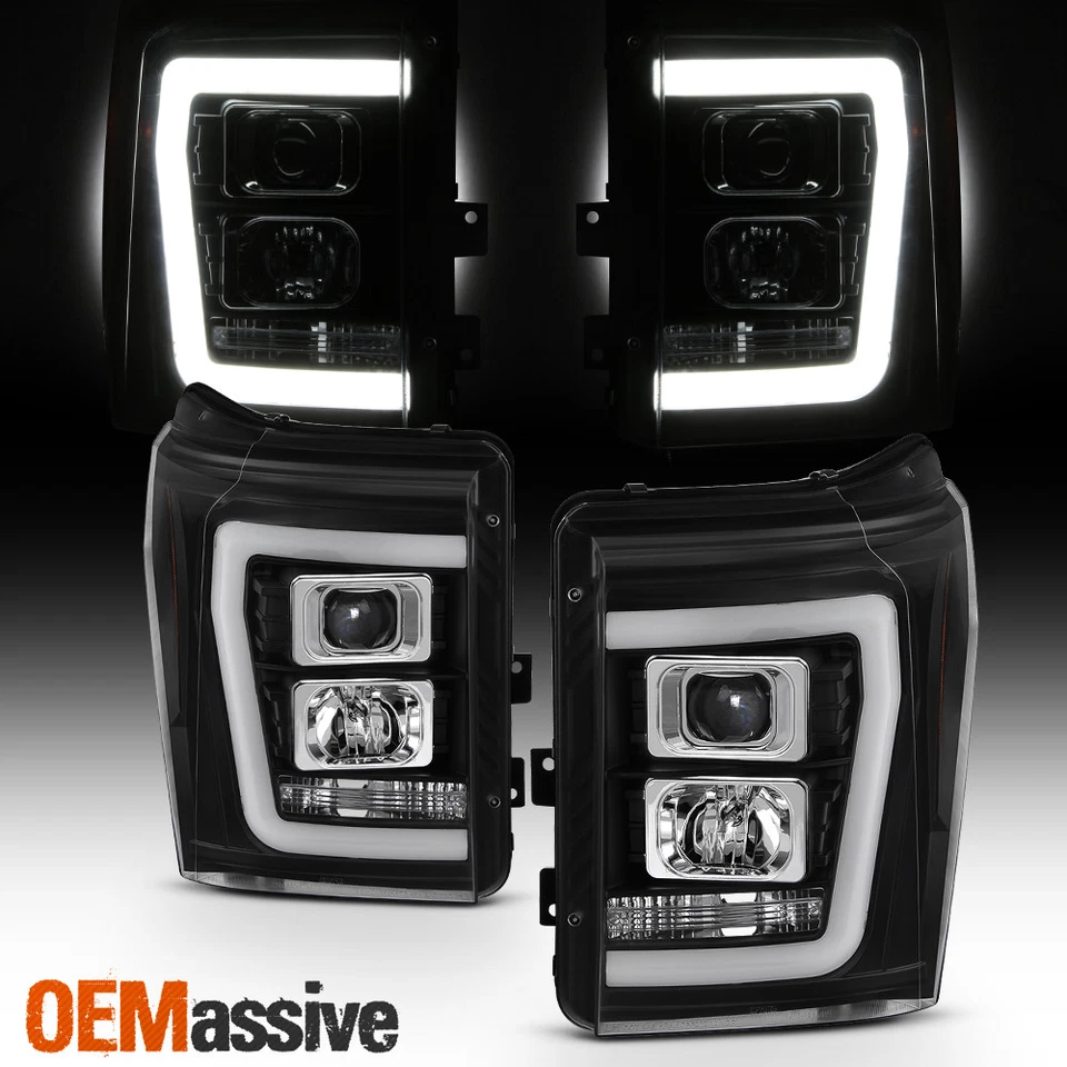 Faros proyectores barra de luz Super Duty negros para Ford F-250 F-350 F450 11-16 Foto 2 de 4